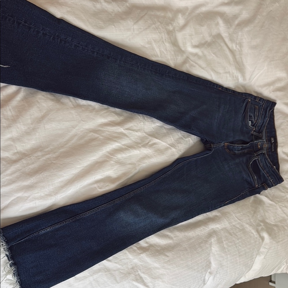 Dark Blue Crop Jeans